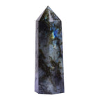 Runyangshi Labradorite Natural Healing Crystal Wands Height 2-2.4, 6 Faceted Prism Wand Reiki Chakra Stone, Natural Quartz