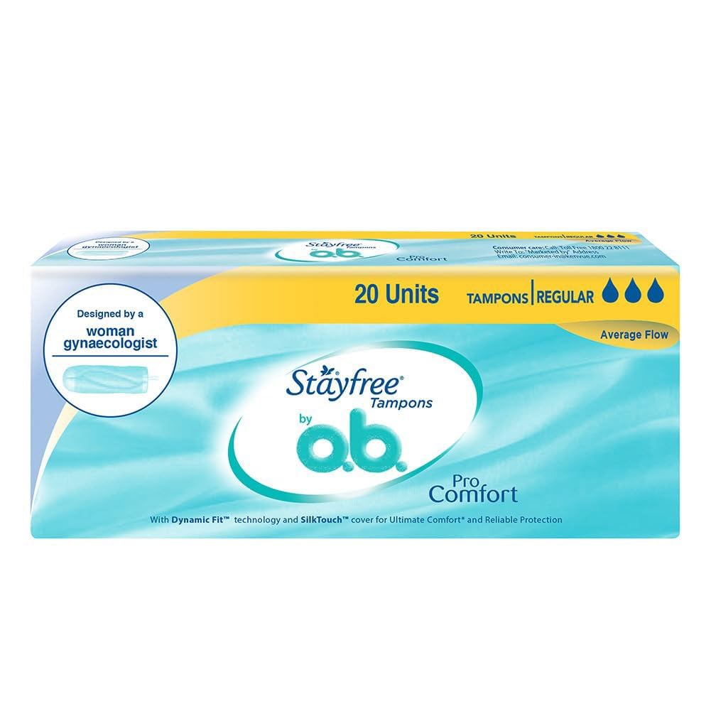 Stayfree Tampons By Ob| Normal Flow|20 Piece| Dynamic Fit Technology| Rashfree| No Skin Irritation| Upto 100% Leakage Protection