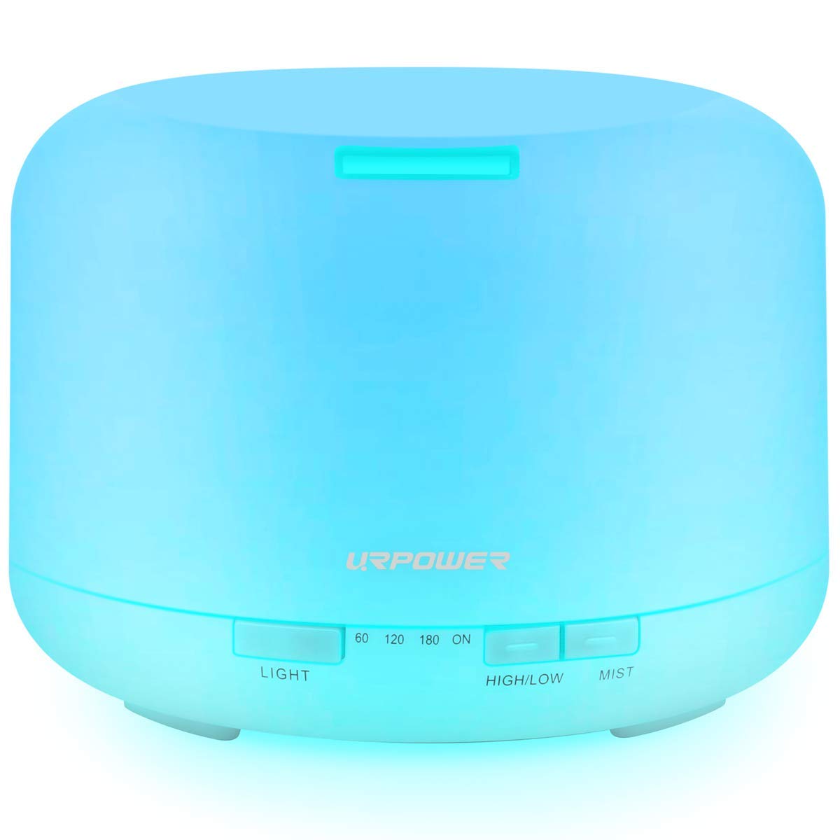 URPOWER Upgraded 500ML Essential Oil Diffuser Humidifiers Ultrasonic Aromatherapy Diffusers with 4 Timer Settings and Waterless 
