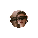 Quizzhe Mysterious Lace Masquerade Mask Sexy Blindfold Hollowed Flower Lace Black White Adjustable Eye Mask Halloween Cosplay Co