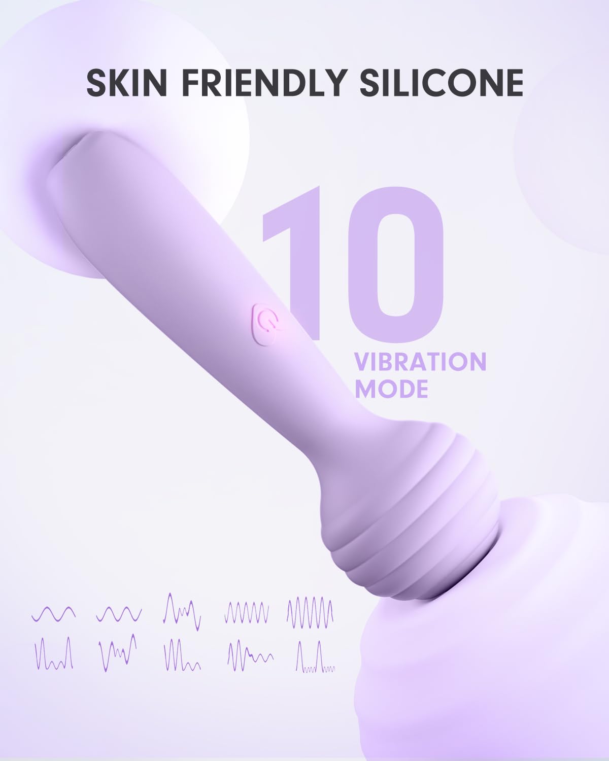 Pinkmini Portable Electric Travel Massager, Powerful Handheld Mini Muscle Neck Massage Tool, Purple