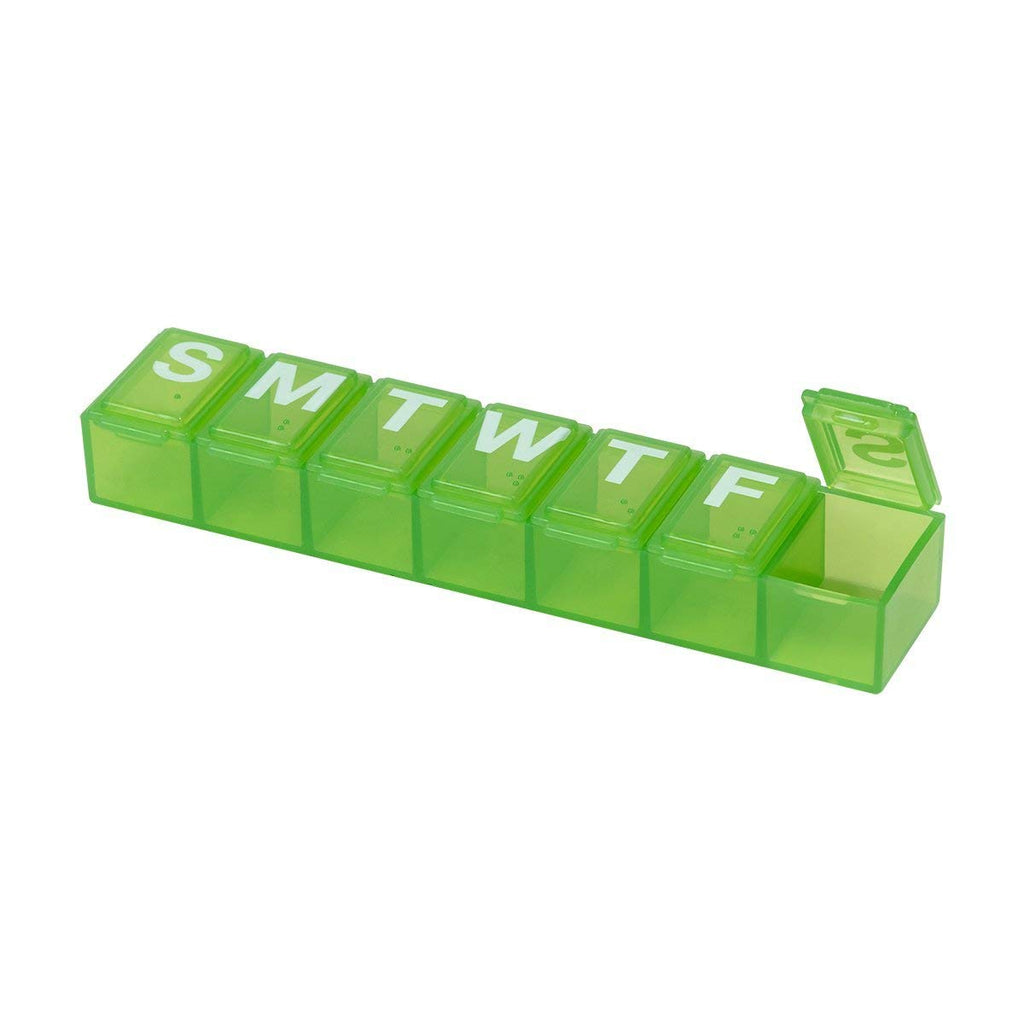 EZY DOSE Weekly (7-Day) Pill Case, Medicine Planner, Vitamin Organizer Box, Small Compartments, Convenient and Easy to Use, Colo