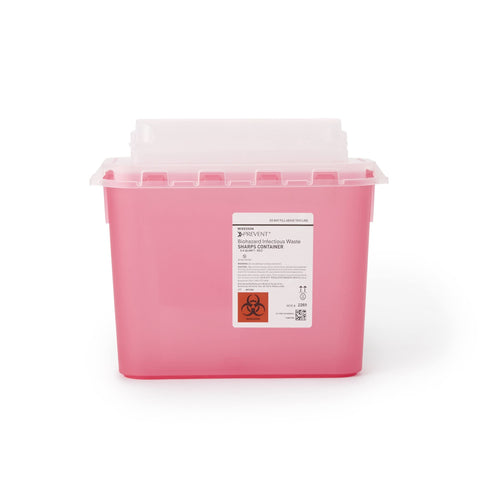 McKesson Prevent Sharps Container for Home Use, 5.4 Quart - for Biohazard Infectious Waste, Needle and Syringe Disposal - Transl