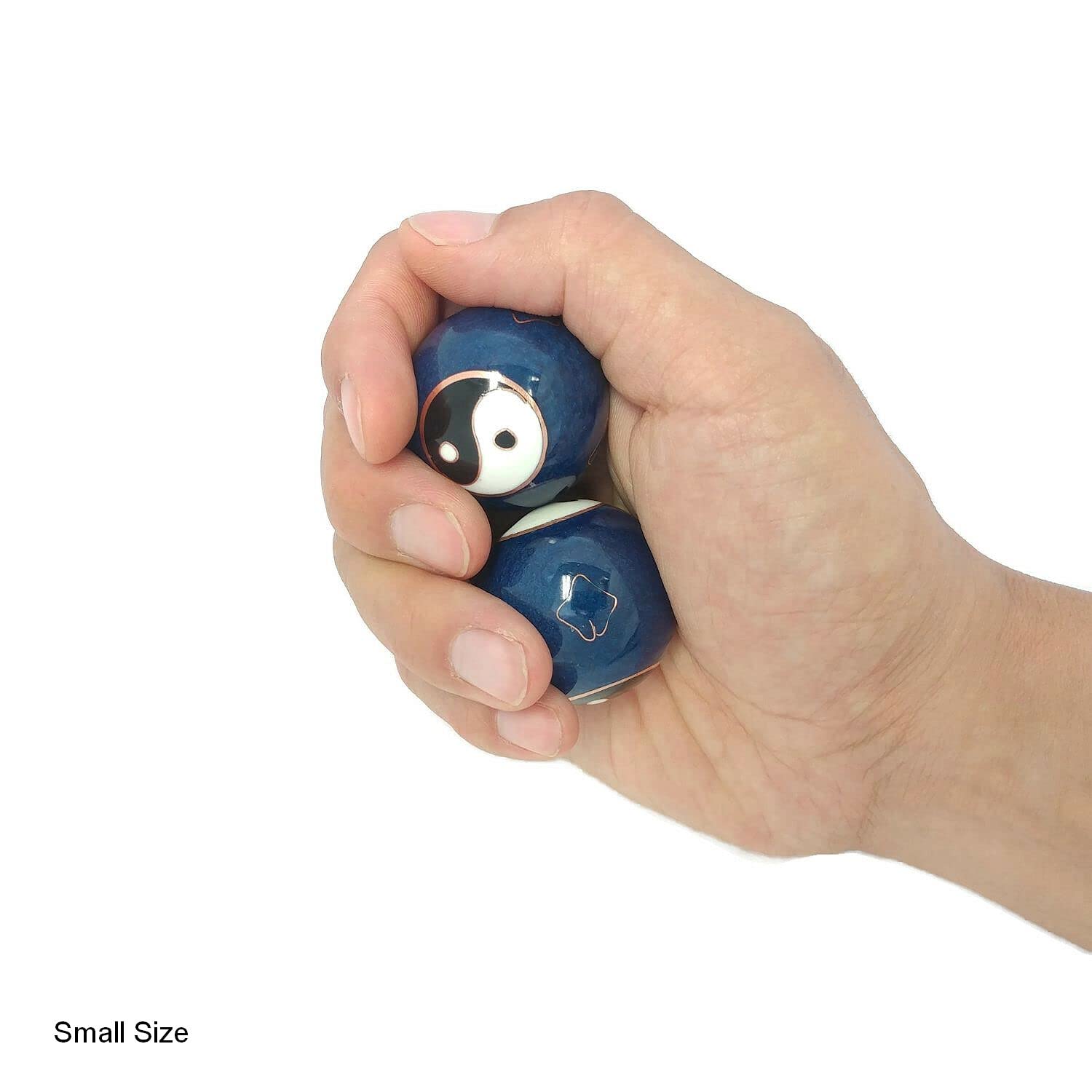 Top Chi Yin Yang Baoding Balls with Bamboo Stand (Small 1.4 Inch)