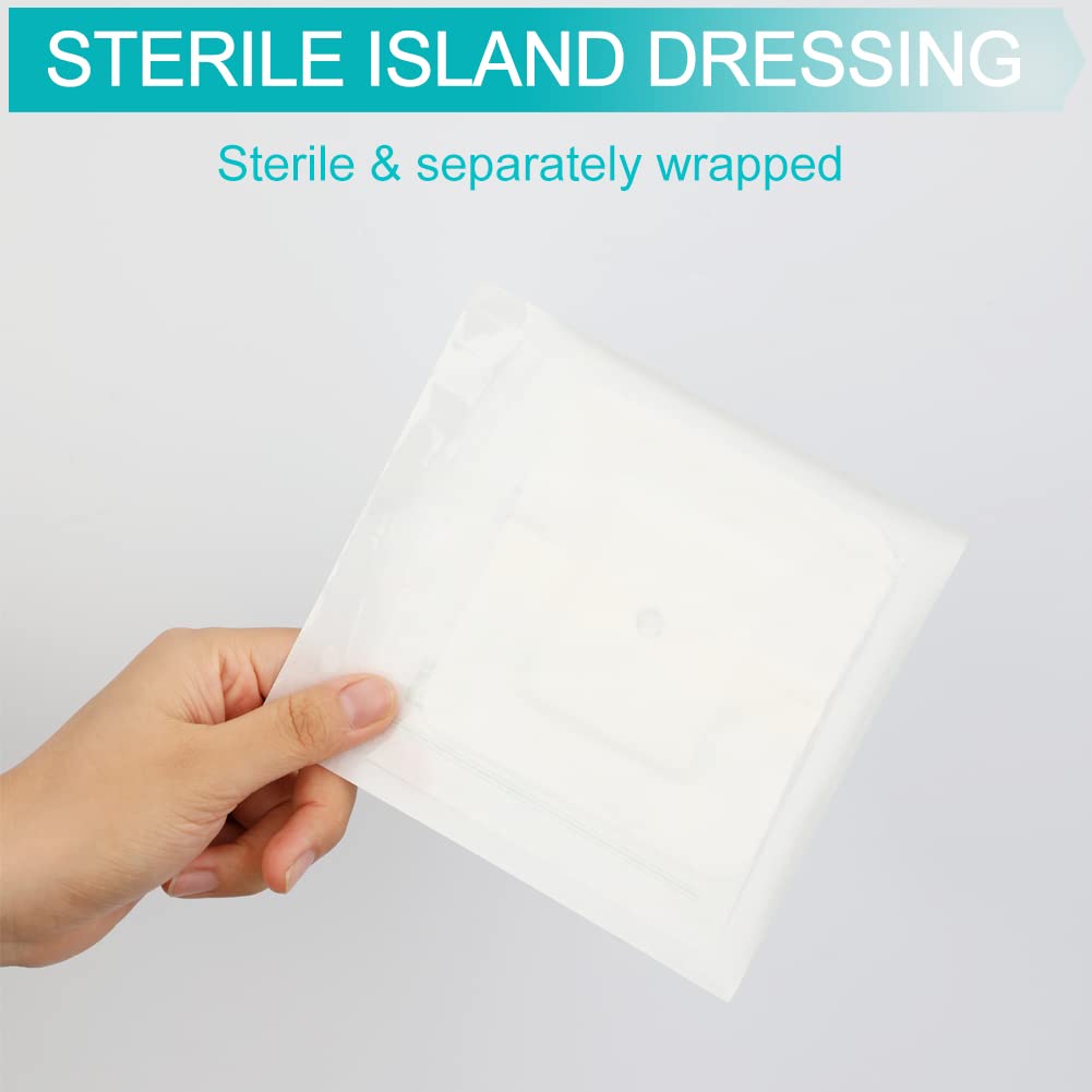 40 Pcs Feeding Tube Covers G Peg Tube Holder Split Drain Adhesive Bandages for Dialysis Catheter 4 x 4 Island Dressing Bordered