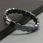 Fqwrus Hematite Bracelet Men - Reignites Masculine Energy, Natural Hematite Stone Beaded Stretch Healing Bracelets Reclaim Your