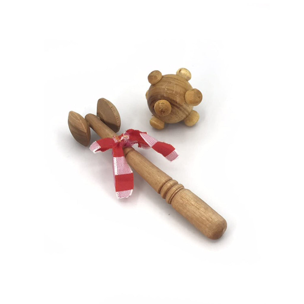 GoldleafKing 2PC Small Original Hard Wooden Acasia Wood Small Body & Face Massager for Men & Women and Hand Massager Set | Healt