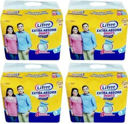 Lifree Adult Diaper Large Set Of 4 Packs (10 Pcs Each) Waist Size 3039 Inches  Unisex