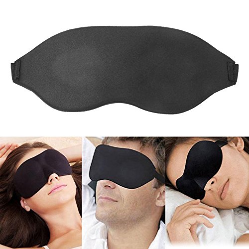 Decorcrafts Cotton Blend 3D Contour Sleep Rest Cool Eyemask Eye Mask Eyeshade Relaxing Sleeping Cover Black