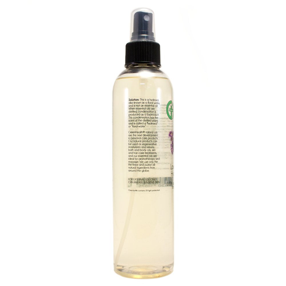 GreenHealth Lavender Hydrosol (Floral Water) - 8 fl oz Plastic Jug w/Cap - 100% Pure (NOT Oil)
