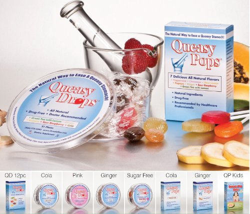 Queasy Drops Sugar Free | 21 Drops | Nausea (Chemo, Motion Sickness etc.) | Drug Free & Gluten Free | Five Flavors: Ginger, Papa