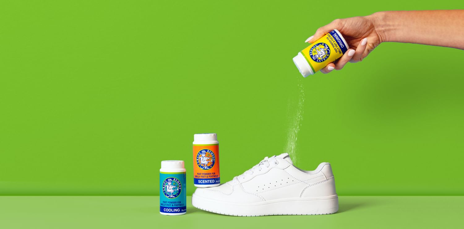 Grans Remedy Original Unscented Shoe Deodorizer and Foot Powder for Smelly Feet - Effective Shoe Odor Eliminator in Travel Size