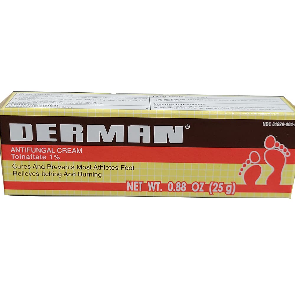 Derman Antifungal Cream for the Treatment of Athletes Foot (3 Pack (0.88 Ounce))