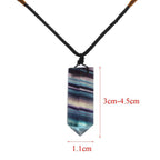 Wixine 1Pcs Healing Chakra Stone Reiki Pendant Necklace Crystal Quartz Natural Fluorite Wand