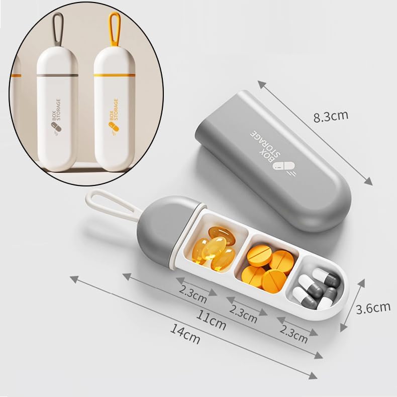 Wopanxye Small Daily Pill Organizer, Portable Travel Size Pill Box, BPA Free, Cute Carry-on Medicine Case Holder Dispenser for V