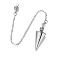 PESOENTH Copper Metal Dowsing Pendulum Divination Dower Reiki Healing Pendulum Chain,Silver Spiral Coil Point Meditation Yoga Ba