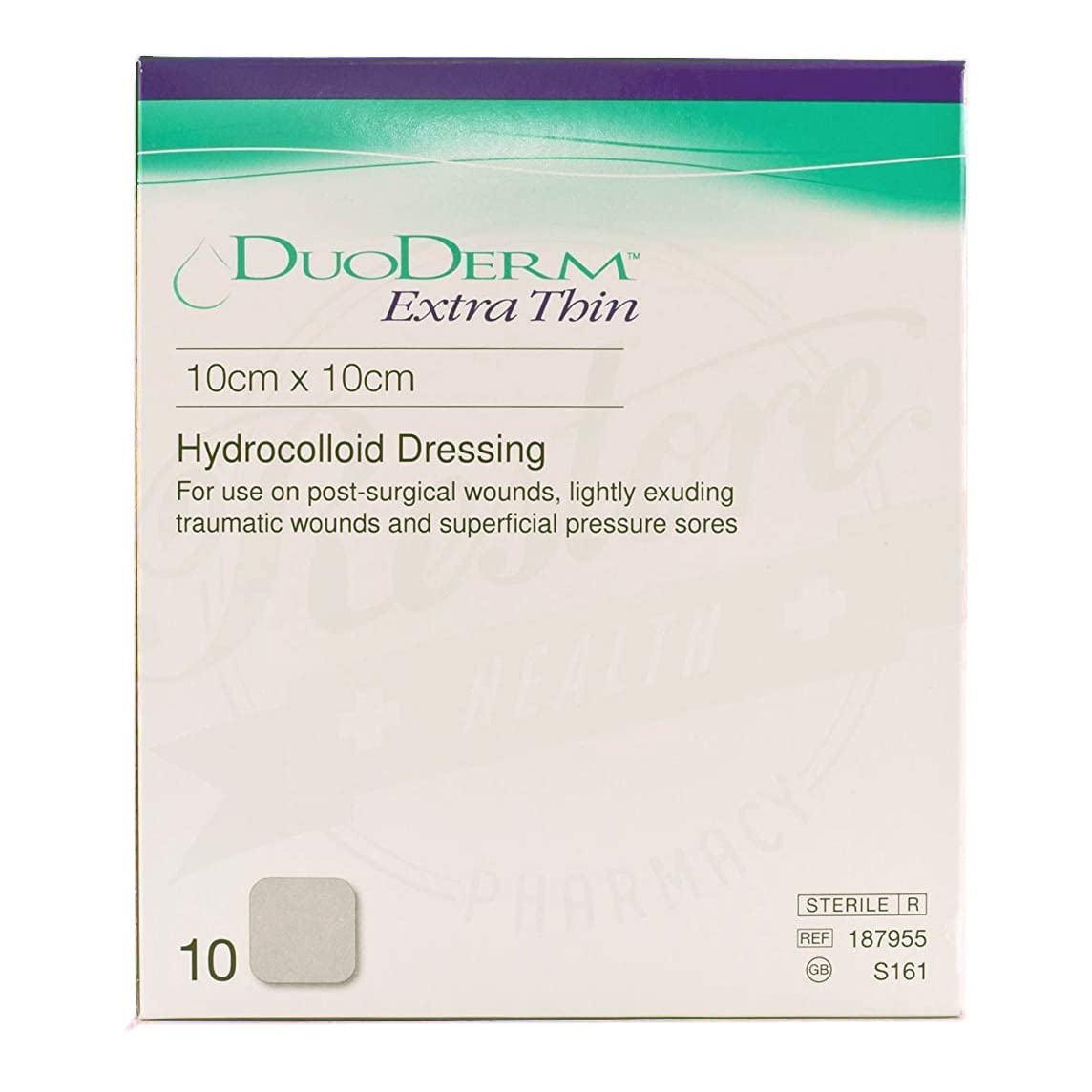 ConvaTec DuoDERM Extra Thin Control Gel Formula 4x4 Hydrocolloid Sterile Adhesive Dressing for Superficial Wounds, Low Friction,