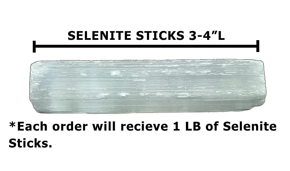 New Age Imports, Inc. ~ Premium Quality Selenite Sticks 3-4'' Long 1 LB. Great for Wicca, Reiki, Healing, Metaphysical, Chakra,