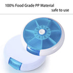 Medicine Pill Organizer, SZREDU Round Pill Box,Daily Pill Case 1 Time a Day,Rotating Pill Cases Organizers 7 Day,Weekly Vitamin