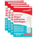 LEADER Sterile Sheer Adhesive Bandages, Latex Free, Blends with Skin, Helps Prevent Infection, Comfortable Protection for First 