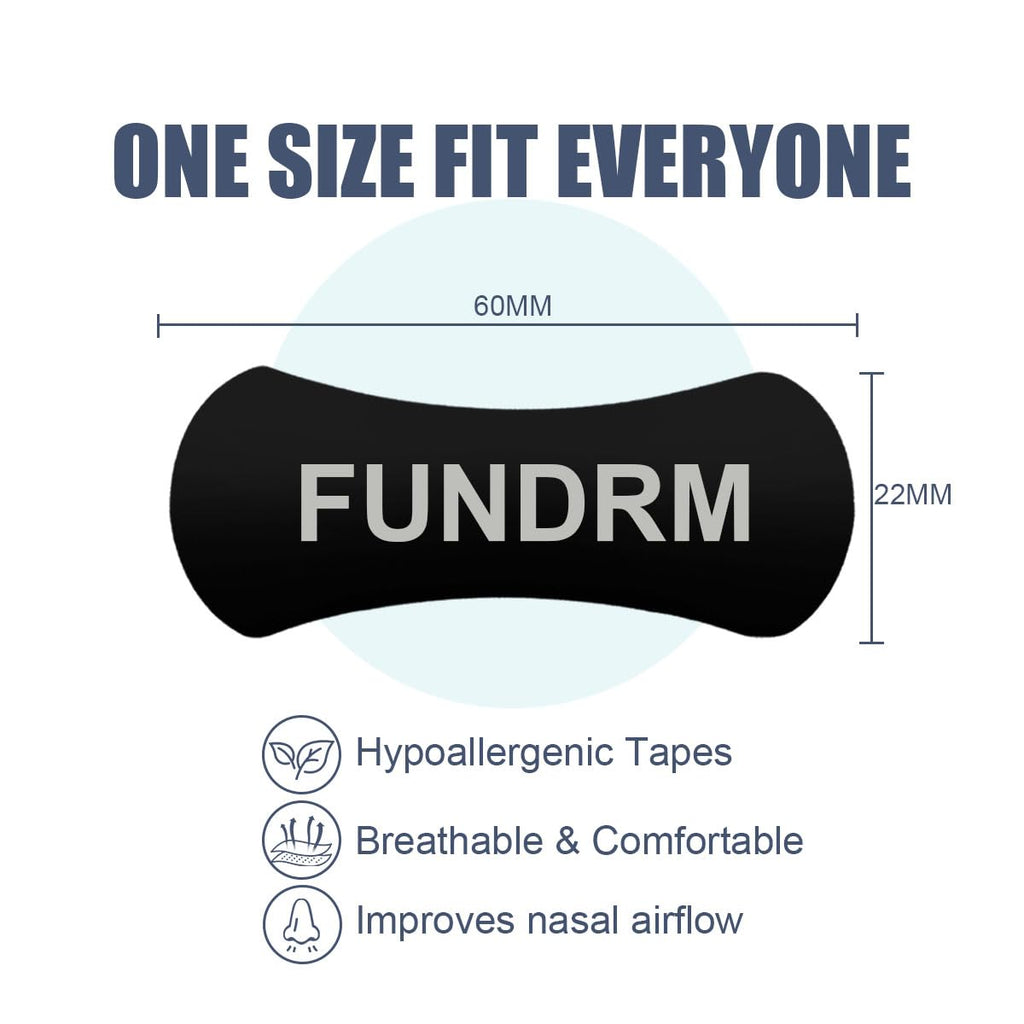 FUNDRM Nasal Strips for Anti Snoring for Men, Women Nose Tapes for Breathing Increased Airflow Nasal Congestion Nose Adhesive fo