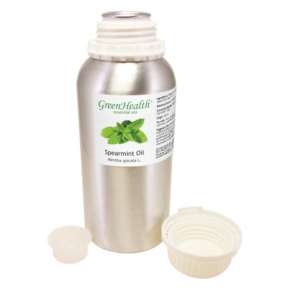 16 fl oz - Spearmint Essential Oil (100% Pure & Uncut), Aluminum Bottle - GreenHealth