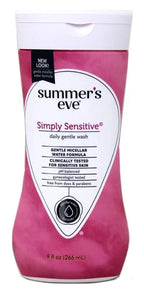 Summer's Eve Simply Sensitive Cleansing Wash for Sensitive Skin 9 oz (Pack of 2)