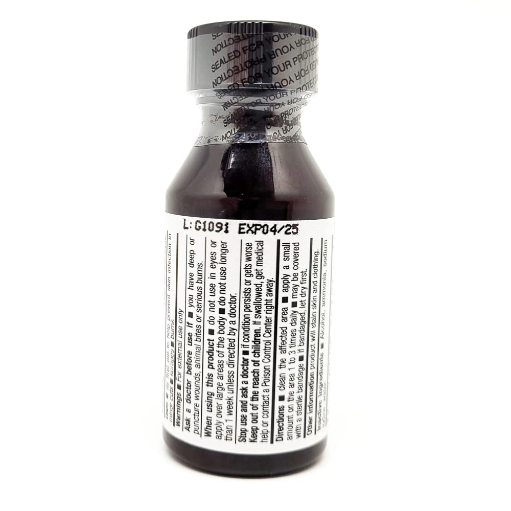 Germa White Iodine Tincture. First Aid Antiseptic. For Minor Scrapes, Cuts, Bruises and Burns. Prevents Skin Infection. 1 oz. Pa