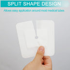 40 Pcs Feeding Tube Covers G Peg Tube Holder Split Drain Adhesive Bandages for Dialysis Catheter 4 x 4 Island Dressing Bordered