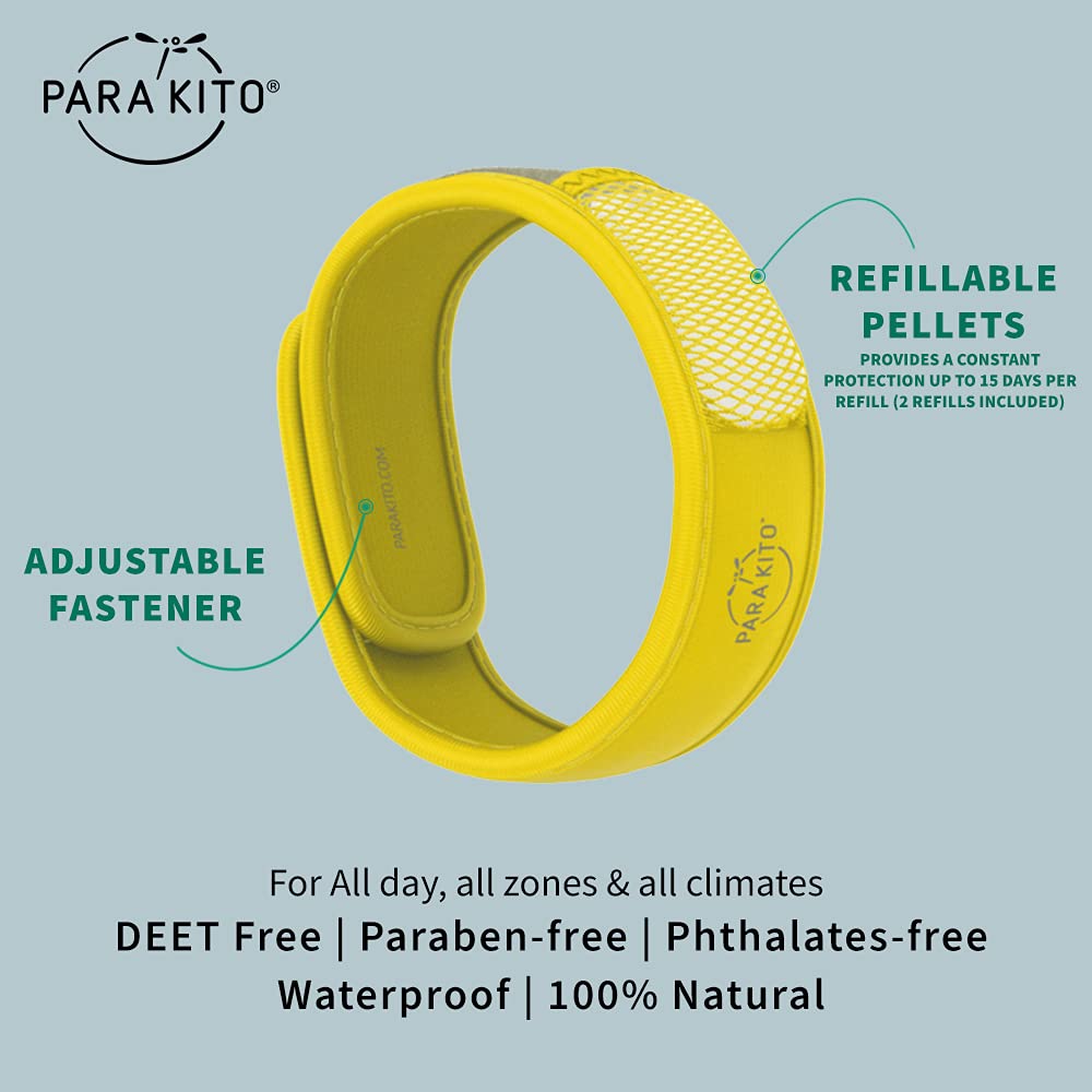 PARAKITO Mosquito Insect & Bug Protection Wristband - Mosquito Stickers, Bug Spray Alternative Essentials for Beach, Camping, D