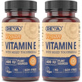DEVA Vegan Natural Source Vitamin E 400IU with Mixed tocopherols, Soy-Free - 90 Veg Caps (Pack of 2)