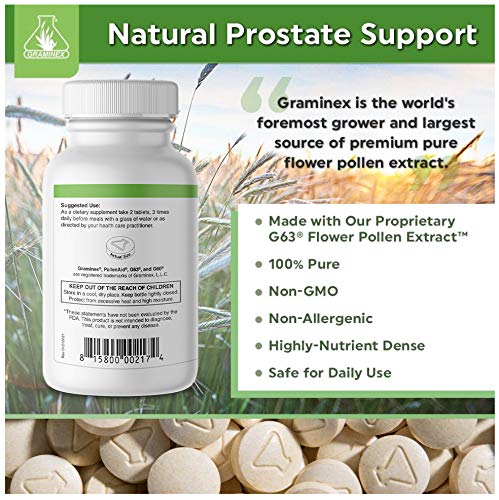 Graminex PollenAid Prostate Supplement: All Natural Prostate Support for Bladder Control & Urinary Tract Health, Rye Pollen Extr