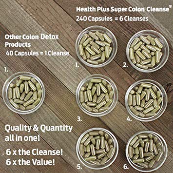 Health Plus Super Colon Cleanse, Capsules Laxative, 240-Count