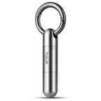TISUR Small Keychain Pill Holder, Titanium Pill Case Waterproof Pill Fob for Travel Purse Pocket Pill Container Box,Small Pill O
