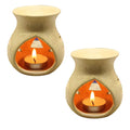 KC Kullicraft Black Ceramic Aroma Diffuser Oil Burner Clay Lamp Wax Warmer Tea Light Holder for Home Dcor (Free 1 Candle Tea Lig