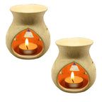 KC Kullicraft Black Ceramic Aroma Diffuser Oil Burner Clay Lamp Wax Warmer Tea Light Holder for Home Dcor (Free 1 Candle Tea Lig