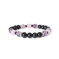 Shungite, Amethyst and Pink Quartz Protection Bracelet - Fits Average Adult Wrists (7.5 Inch Stretchy; 8mm Beads)