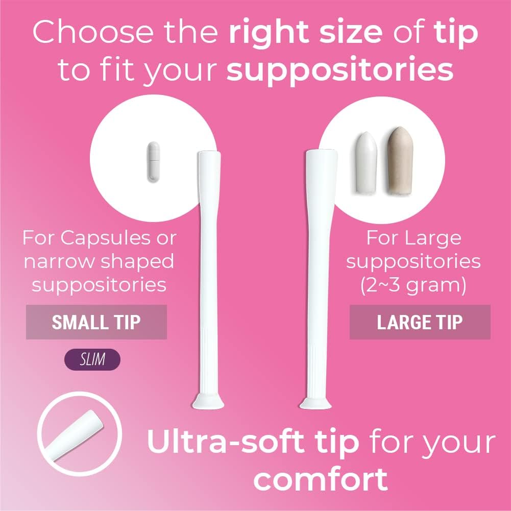 Natureland [20/40 Pack Vaginal Suppository Applicators for Women,Soft Tip Auxiliary Tool for Pills, Tablet Suppositories, Indivi
