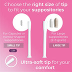 Natureland [20/40 Pack Vaginal Suppository Applicators for Women,Soft Tip Auxiliary Tool for Pills, Tablet Suppositories, Indivi