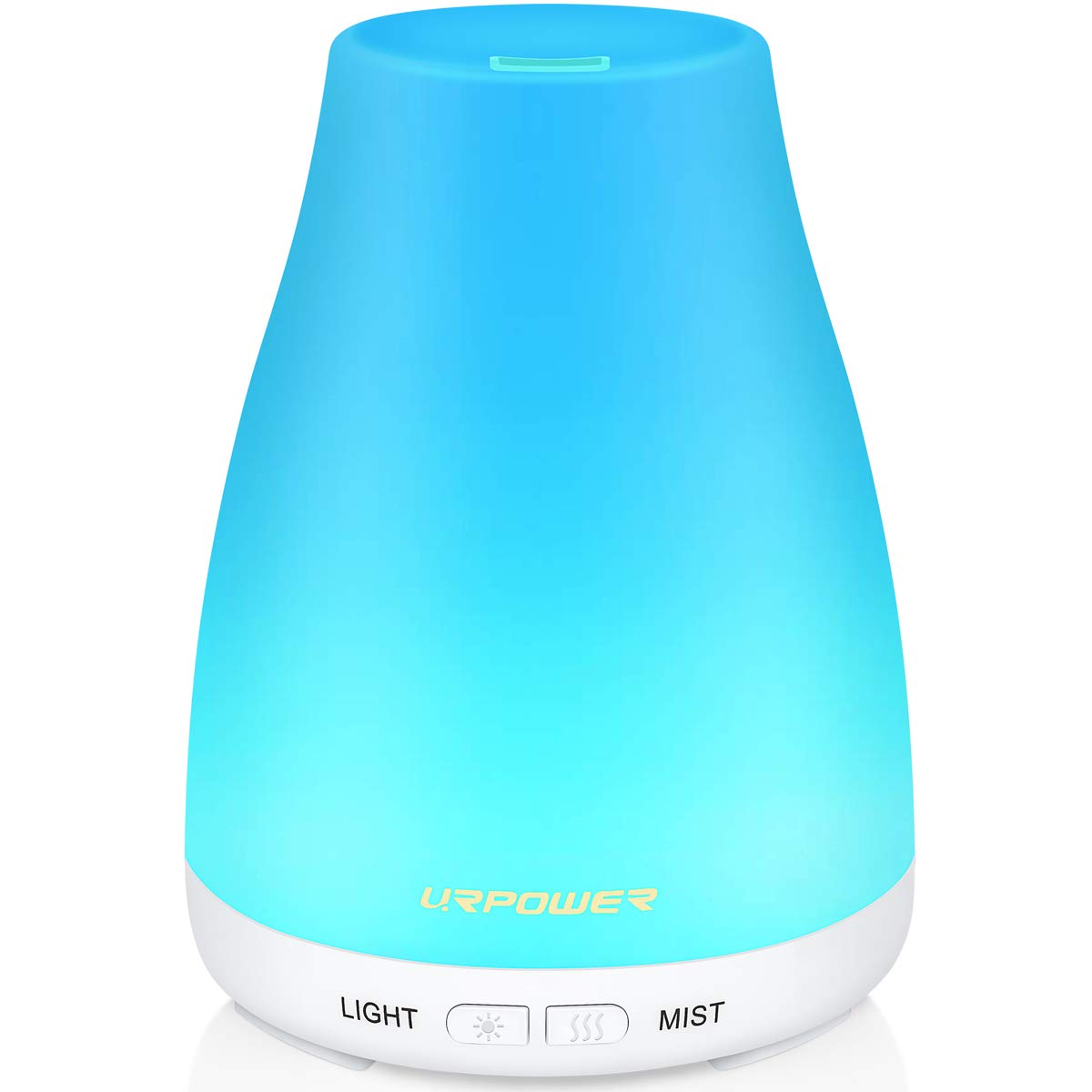 URPOWER 2nd Version Essential Oil Diffuser with Adjustable Mist Mode Waterless Auto Shut-Off and 7 Color LED Lights for Home Off