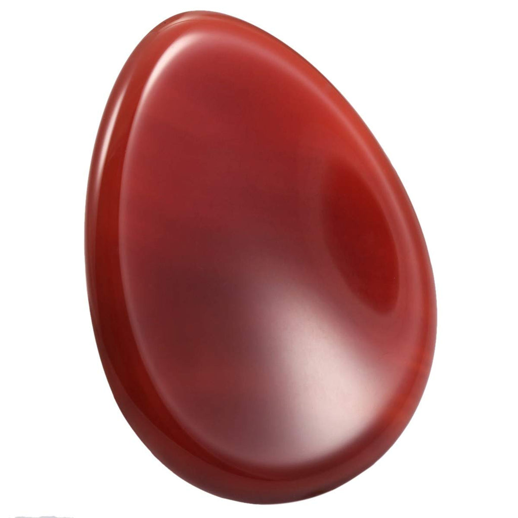 SUNYIK Handcarved Thumb Worry Stone, Polished Palm Pocket Stones Healing Crystals, Teardrop Carnelian