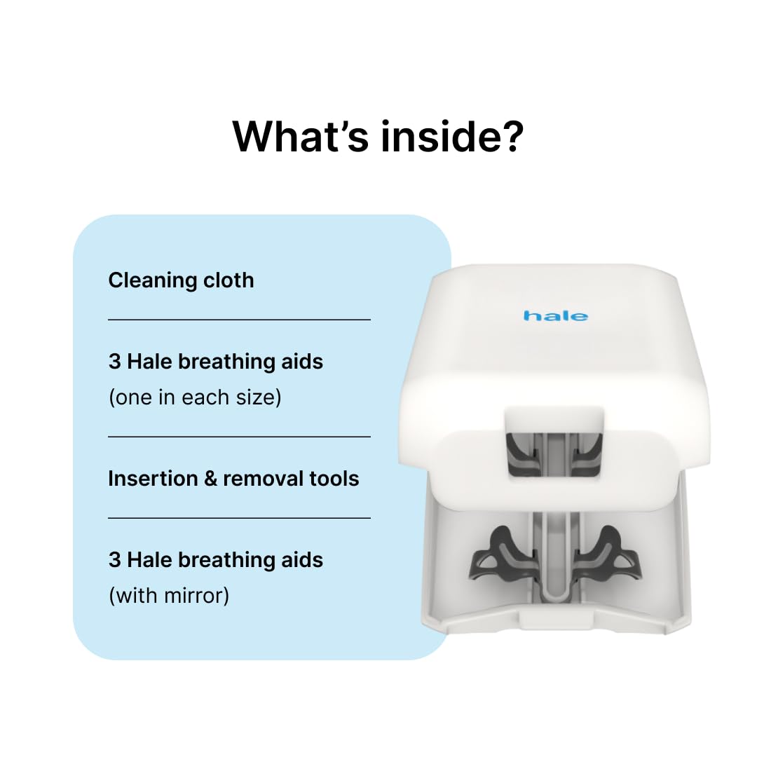 Hale Nasal Breathing Aid Starter Kit | Daily Wear Dilator for Nasal Obstruction, Snoring, Fitness | Mouth Breathing Prevention