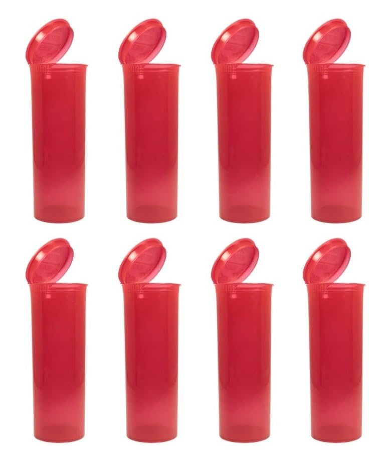 Child-Resistant 60 Dram 7.5 Oz Pop-Top Vial with Hinged Lid Airtight Plastic Empty Pill Bottles for Supplements, Vitamins, Herbs