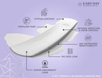 EASYDAY Overnight Heavy Flow(2-in-1 Period & Light Bladder Leakage Feminine Pads) Wings, Sensitive Skins, Unscented, Breathable,