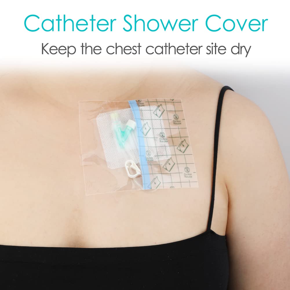 100Pcs Waterproof Shower Protector Bandage 4x4 for Chest Chemo Dialysis Catheter Shower Cover Hemodialysis Port Surgery Incision