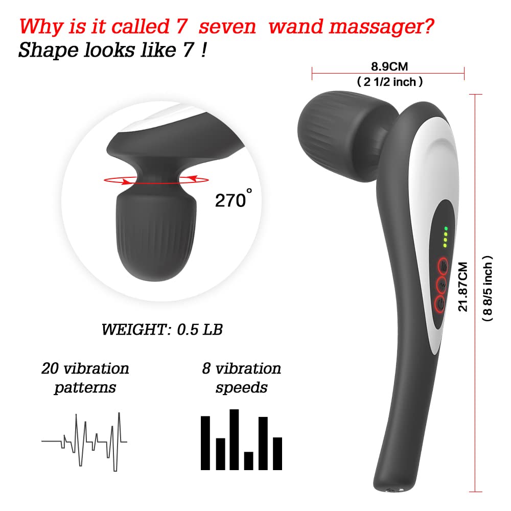 Handheld Personal Vibrating Massager - Cordless Electric Muscle Massager, Deep Tissue Massager for Neck Back Shoulder Foot, Port