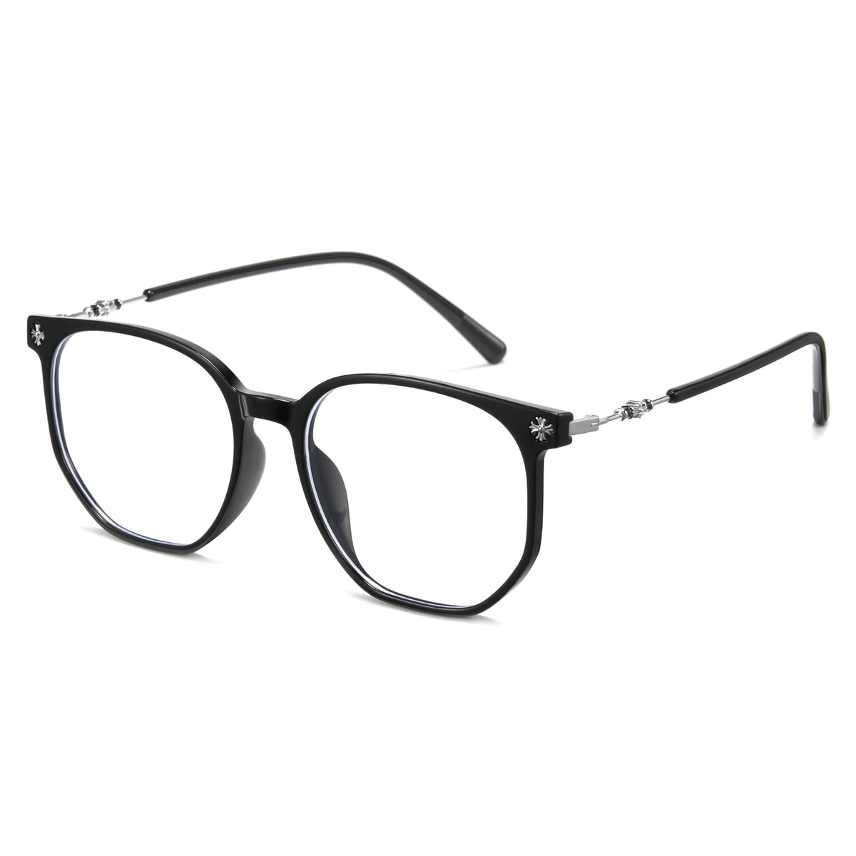 Cyxus Geometric Blue Light Blocking Glasses Men Woman, Stylish Trendy Square TR90 Frame for Computer Work and Daily Wear 8290