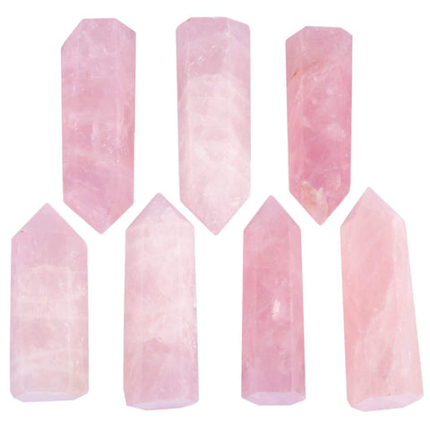 mookaitedecor 7 PCS Healing Crystal Wands 2 '' Amethyst, Rock Quartz, Rose Quartz, Black Obsidian, Lapis Lazuli, Green Aventurin
