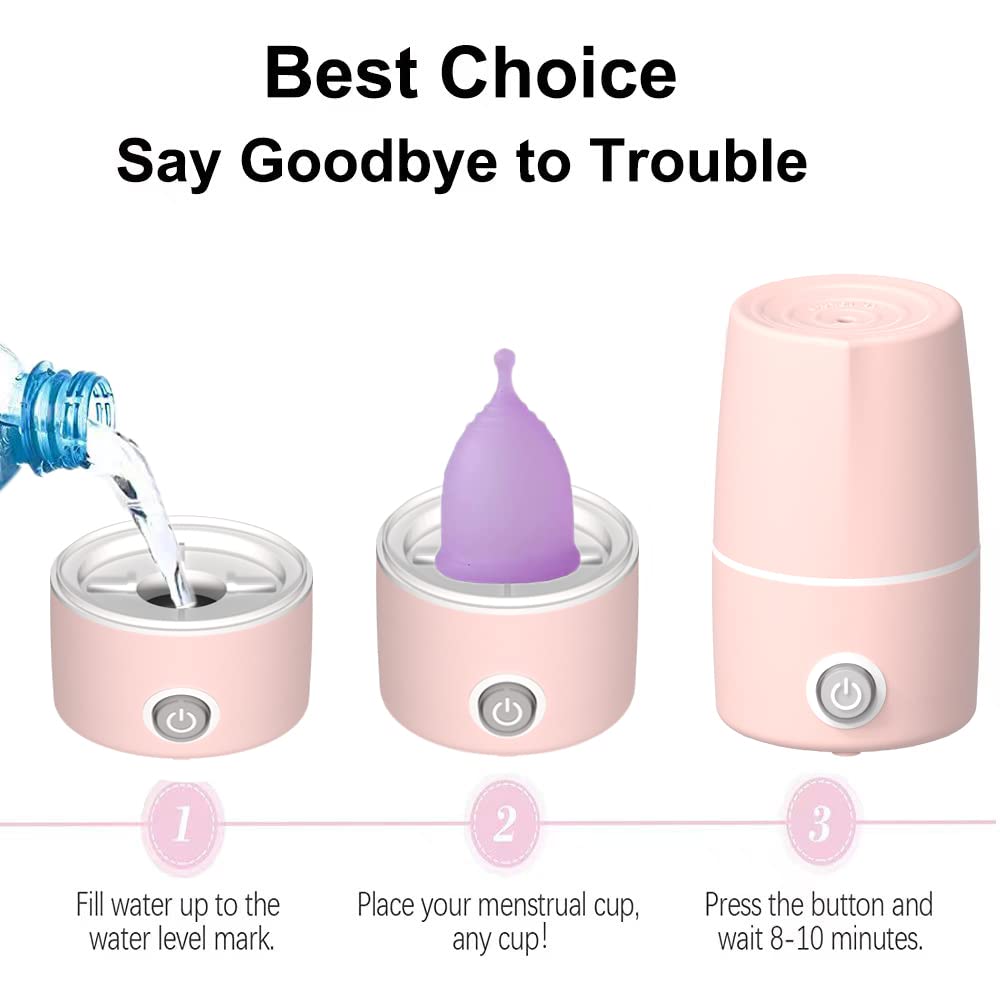 Mottery Menstrual Cup Sterilizer Period Cup Steamer Cleaner Machine High Temperature Wash Your Cup 99.9% Dirty 8 Minutes - Femin