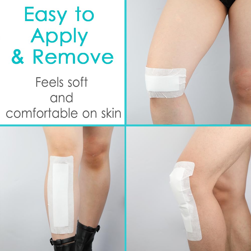 Breathable Adhesive Island Bandages Wound Dressing for Knee Replacement 4 x 8 Bordered Gauze Pad Patches Stitches Cuts Post Surg